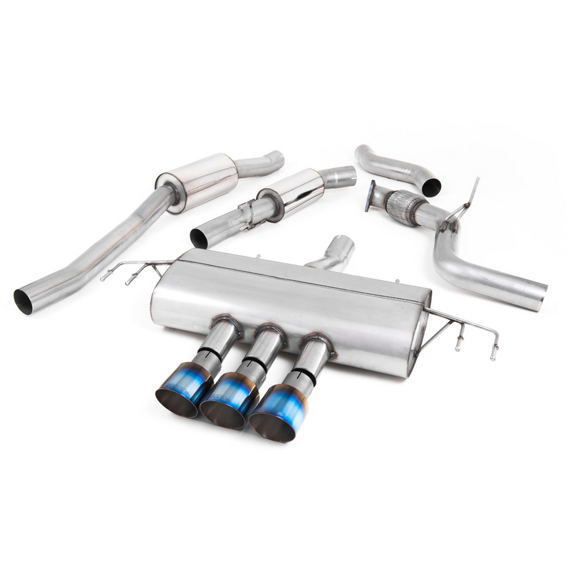 Catback Milltek Resonated 3" Triple  GT-100 Burnt/Blue Titanium