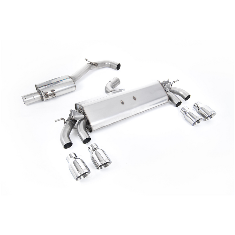 Cat-Back Milltek  3" Quad 100mm GT100 pour VW GOLF VII (5G1, BQ1, BE1, BE2)  2.0 R 4motion 310cv