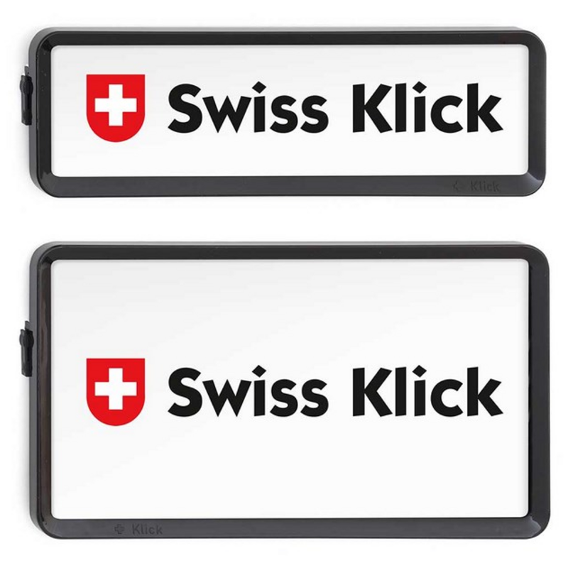 Cadres de Plaques Interchangeables SwissKlick Noir  (Plaques Carrées) pour BMW 5 (E39)  520 i 170cv