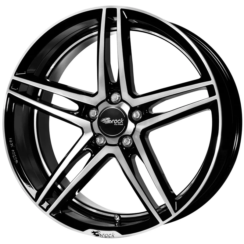 Brock B33 8.0x18 5x114.3 ET35 Schwarz Glanz Voll-Poliert Felgen